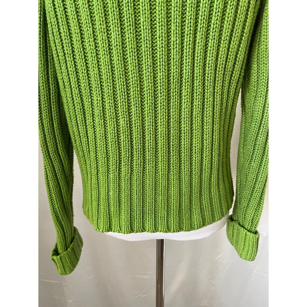 St. John's Bay Green Long Sleeve Ribbed Cable Knit Zip Front Cardigan Sweater - Picture 9 of 13